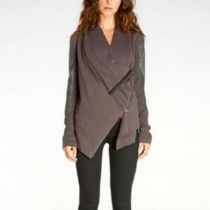 BlankNYC vegan leather suede draped Moto jacket sz L